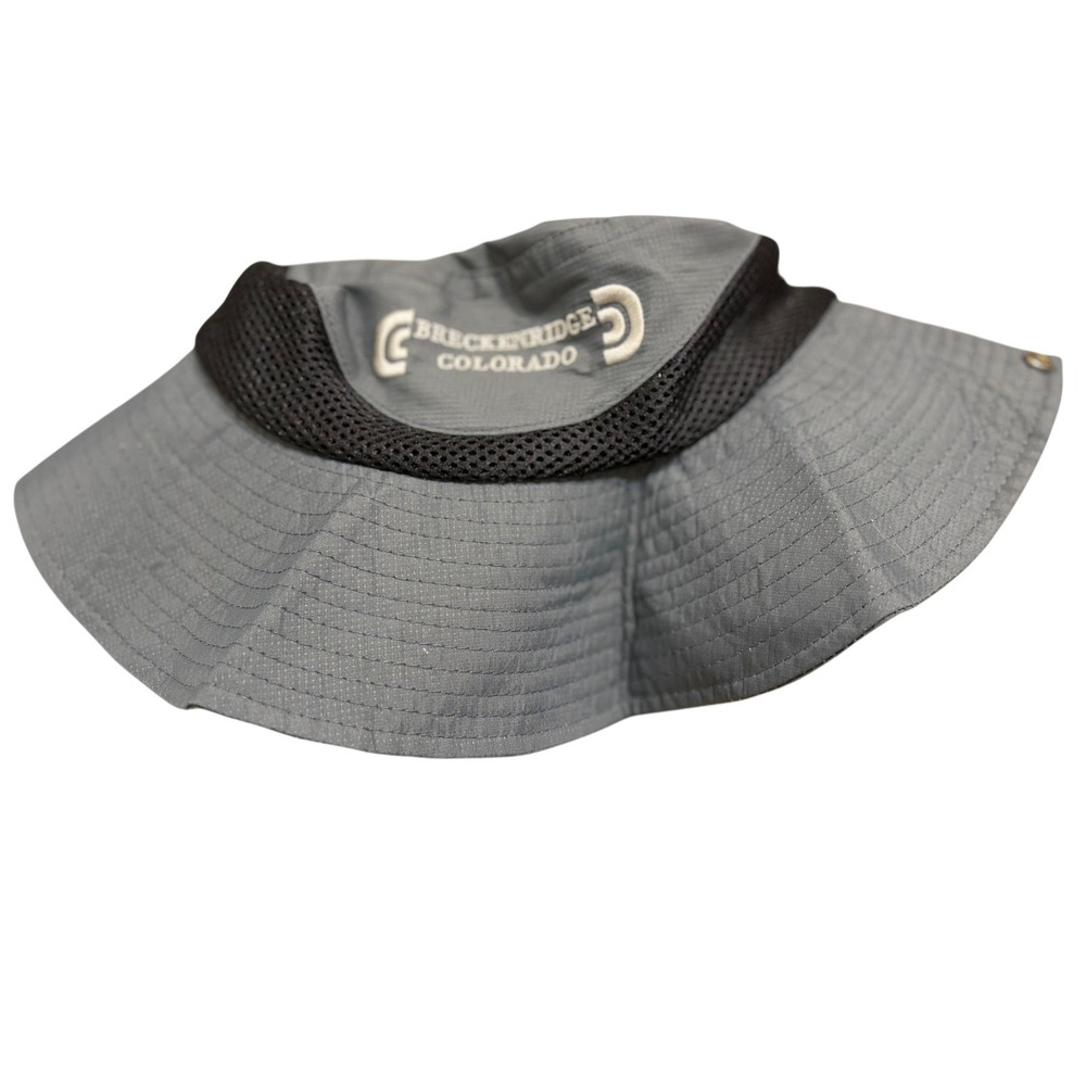 Breckenridge Colorado Gray Ripstop Mesh Sun Hat Boonie Hiking Fishing Bucket Hat - Picture 2 of 6